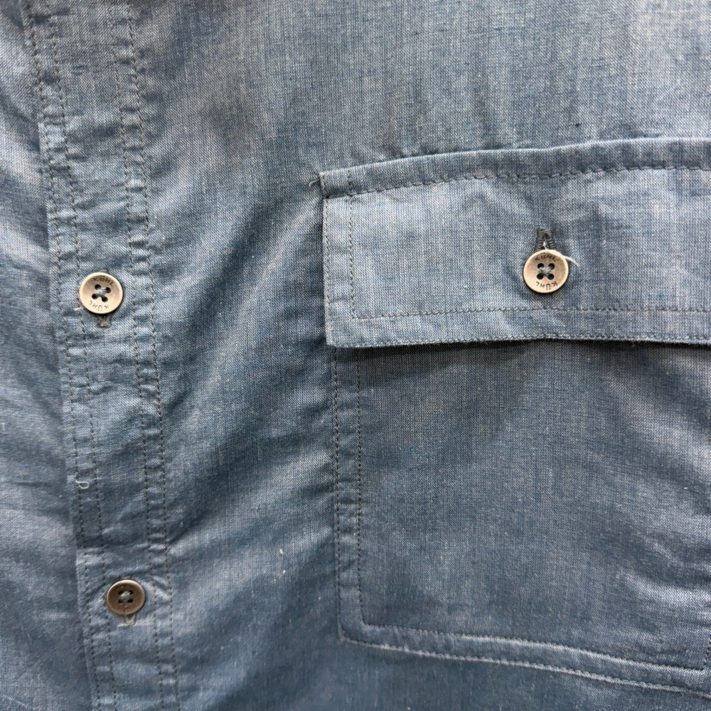 Kuhl navy‎ blue iridescent short sleeve button down shirt men's xl - Picture 3 of 5
